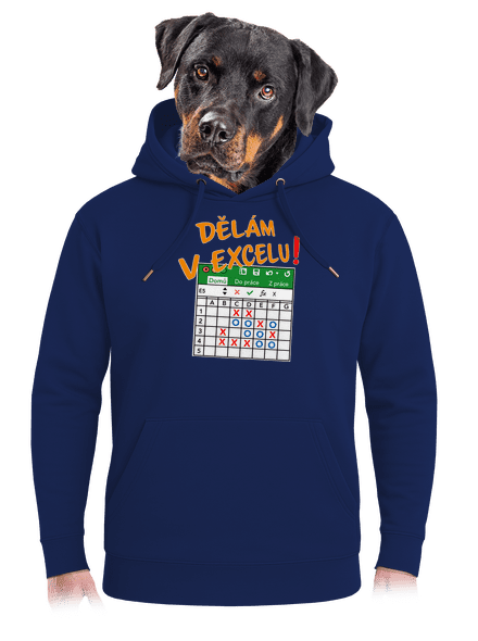 Dělám v Excelu unisex mikina premium Navy