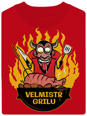 Velmistr grilu unisex mikina bez kapuce Red