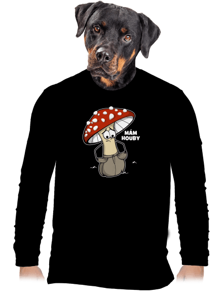 Mám houby pánské dlouhý rukáv Black