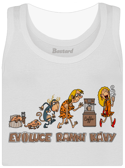 Evoluce ranní kávy dámské tílko klasické White