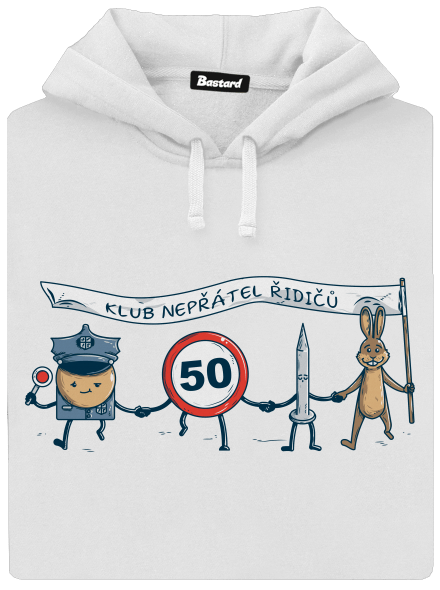 Nepřátelé řidičů dámská mikina klokanka White