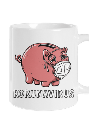 Korunavirus v kasičce klasický hrnek White