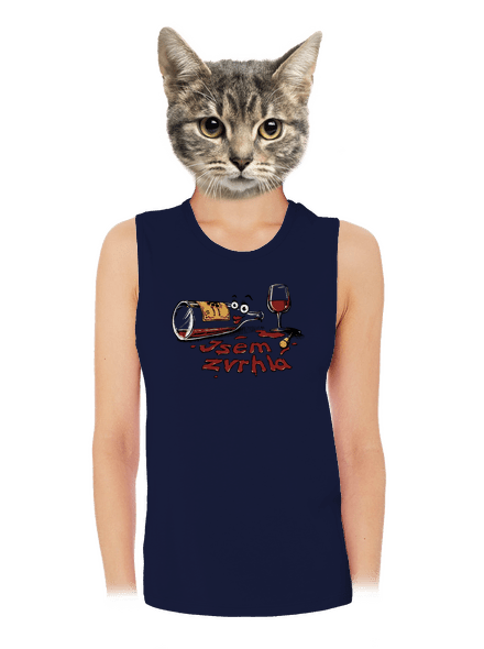 Zvrhlá dámské tílko volné Navy