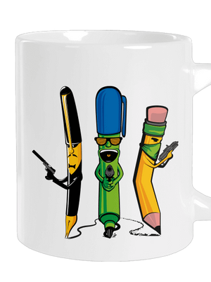 Psací gang velký hrnek White