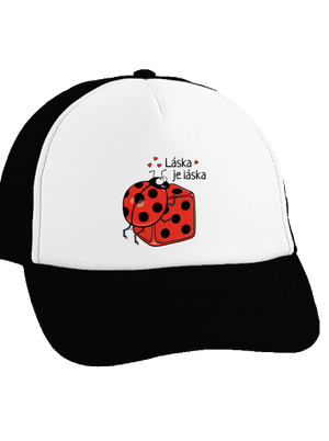 Láska je láska kšiltovka truckerka Black cap