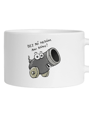 Dělo a koule hrnek makronka White