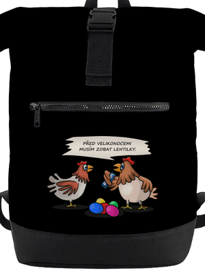 Slepice před Velikonocemi batoh Black