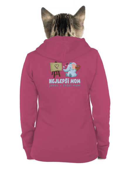 Nejlepší mom dámská mikina na zip Magenta