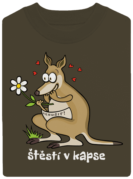 Štěstí v kapse unisex mikina bez kapuce Urban Khaki