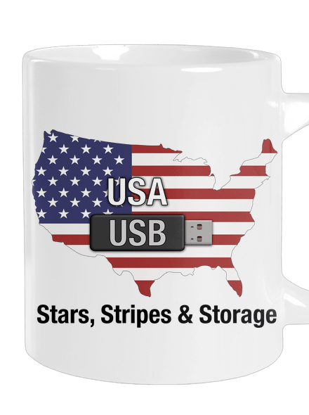 USA a USB velký hrnek White