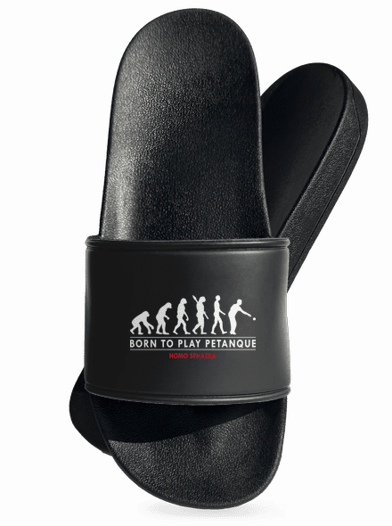 Born to play petanque pantofle Black