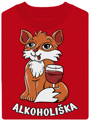 Vínová Alkoholiška unisex mikina bez kapuce Red