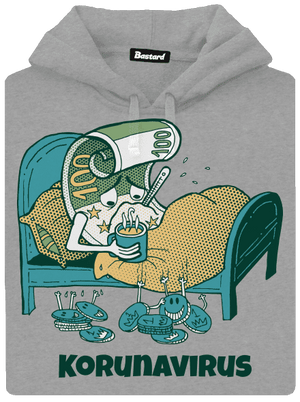 Korunavirus v posteli pánská mikina klokanka Light Melange
