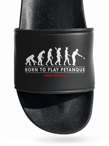 Born to play petanque pantofle Black
