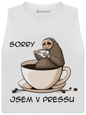 V pressu dámské tílko volné White