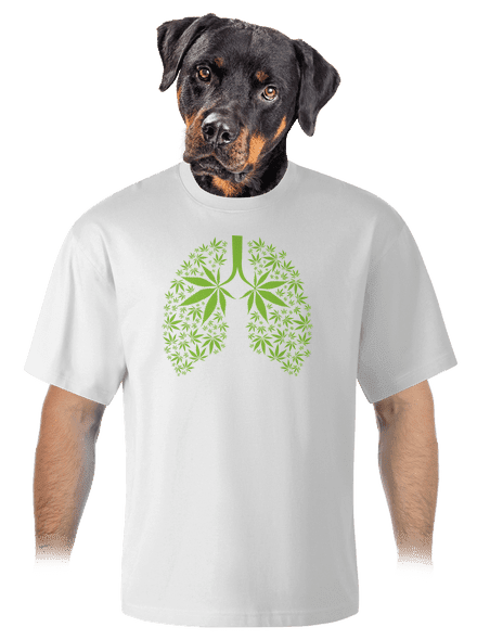 Ganja plíce unisex tričko oversized White
