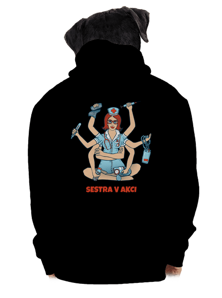 Sestra v akci pánská mikina na zip Black