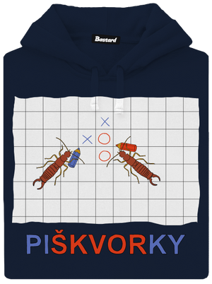 Škvoří piškvorky pánská mikina klokanka Navy