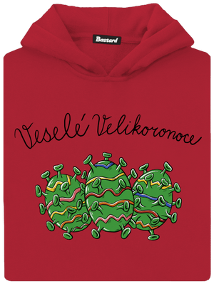 Veselé Velikoronoce dětská mikina klokanka Fire Red