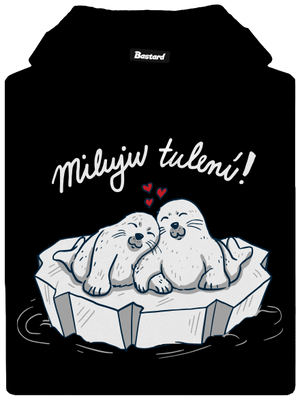 Miluju tulení dámská mikina klokanka Black