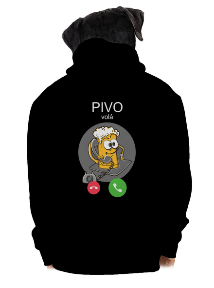 Pivo volá pánská mikina na zip Black