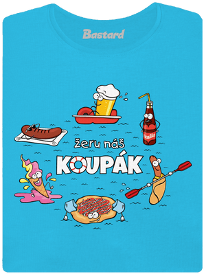 Český koupák dámské tričko s lemem Blue Atol