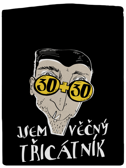 Věčný třicátník pánská mikina na zip Black