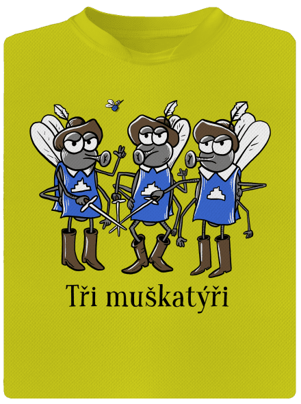 Tři muškatýři dětské sportovní tričko Neon Yellow