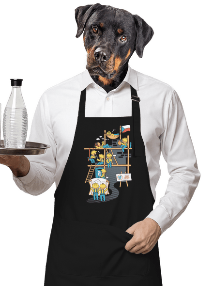 Těžká dřina zástěra Black