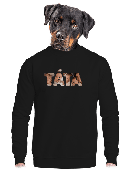 Nápis táta z vlastních fotek unisex mikina bez kapuce Black